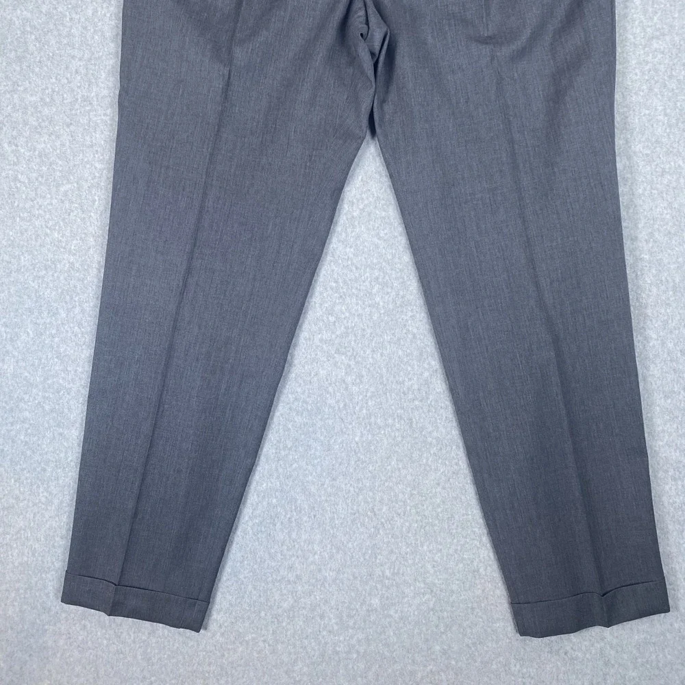 Lauren Ralph Lauren Dress Pants Mens 40x32 Gray Wool Pleated Cuffed Trousers